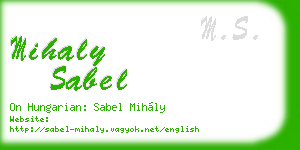 mihaly sabel business card